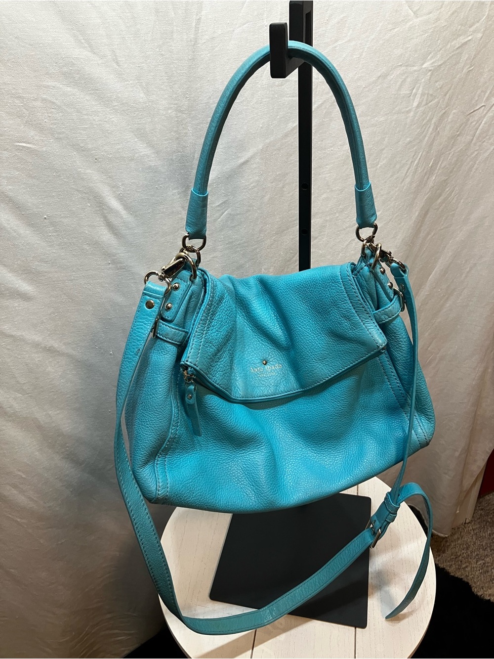 kate spade Turquoise Pebbled Leather Shoulder Bag